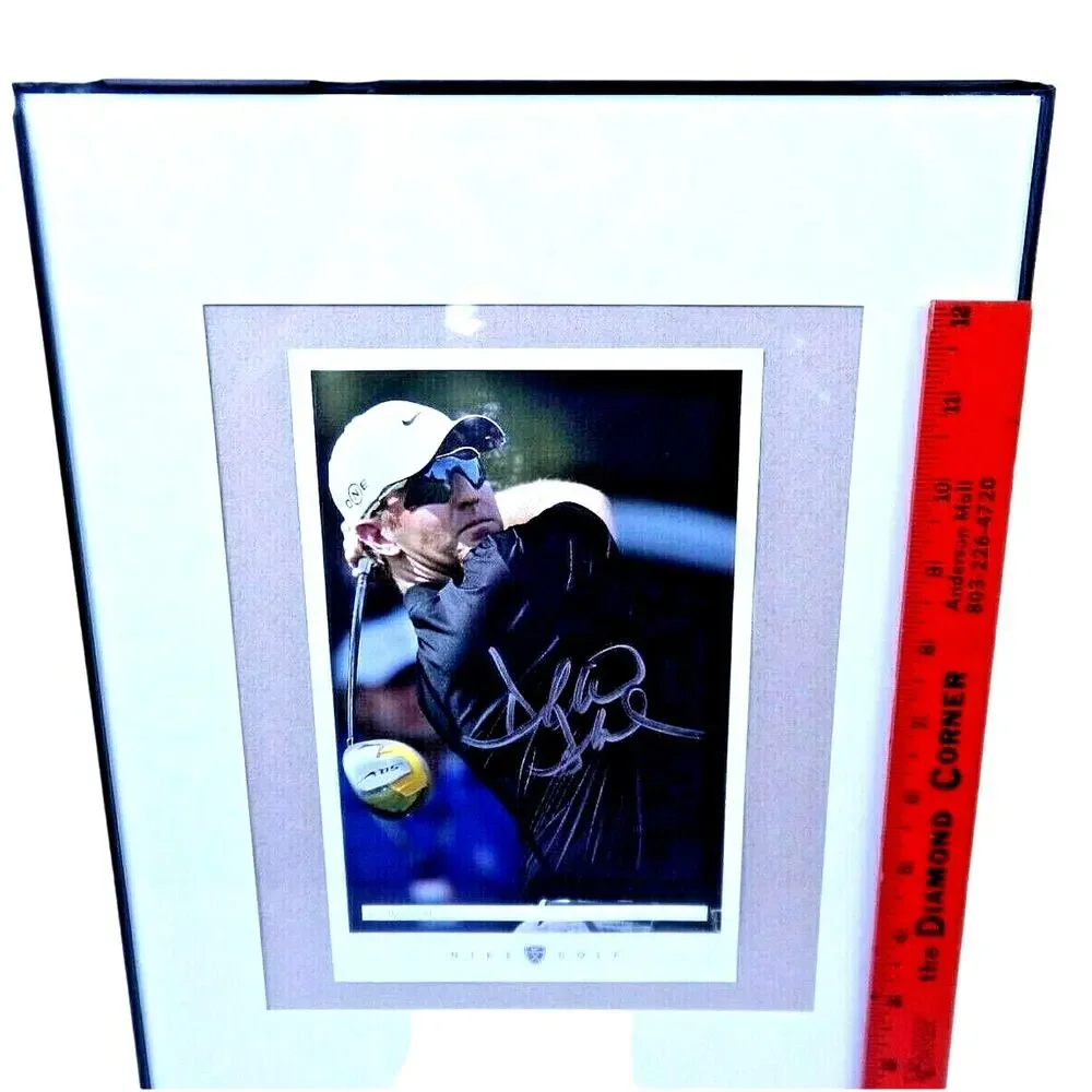 Signed David Duval Golfer Autographed Framed Matted Photo Nike PGA Champion VTG